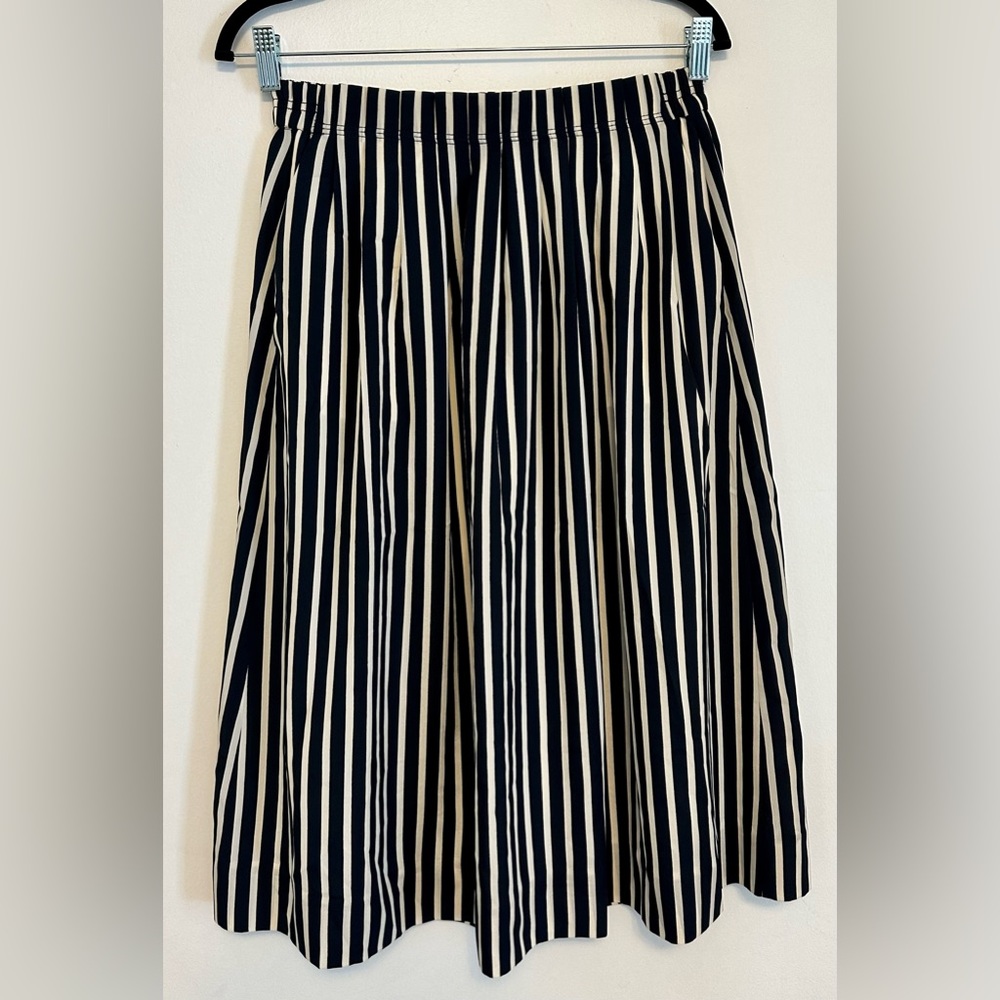 J. Crew Navy and White Striped Maxi/Midi Skirt, Size 4